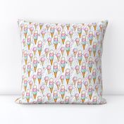 Pink Ice Cream SMALL // trendy, modern, watercolor, summer, sweet, girl, mint, cone, tamara arcilla, tamara_arcilla