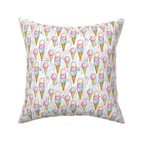 Pink Ice Cream SMALL // trendy, modern, watercolor, summer, sweet, girl, mint, cone, tamara arcilla, tamara_arcilla