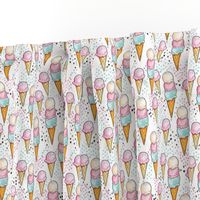 Pink Ice Cream SMALL // trendy, modern, watercolor, summer, sweet, girl, mint, cone, tamara arcilla, tamara_arcilla