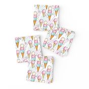 Pink Ice Cream SMALL // trendy, modern, watercolor, summer, sweet, girl, mint, cone, tamara arcilla, tamara_arcilla