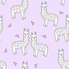 alpaca // purple lilac alpaca llama print cute purple nursery print baby girls fabric