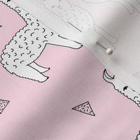 alpaca // soft pink baby pink nursery print fabric llama print for girls cute llama alpaca fabric print