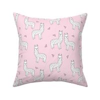 alpaca // soft pink baby pink nursery print fabric llama print for girls cute llama alpaca fabric print