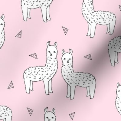 alpaca // soft pink baby pink nursery print fabric llama print for girls cute llama alpaca fabric print