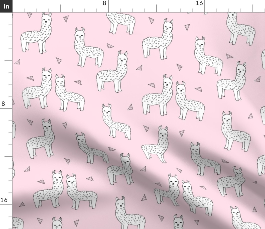 alpaca // soft pink baby pink nursery print fabric llama print for girls cute llama alpaca fabric print