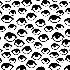 eyes // black and white small version eye fabric halloween eyes creepy 