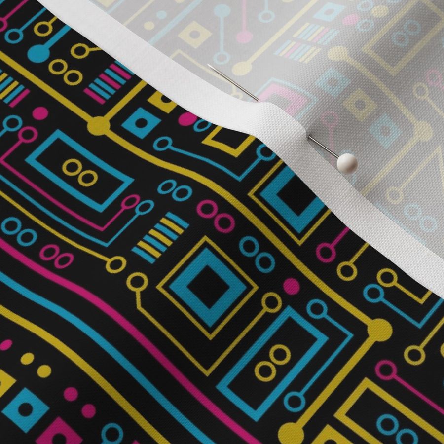 Short Circuits (Tri-Color) Fabric | Spoonflower