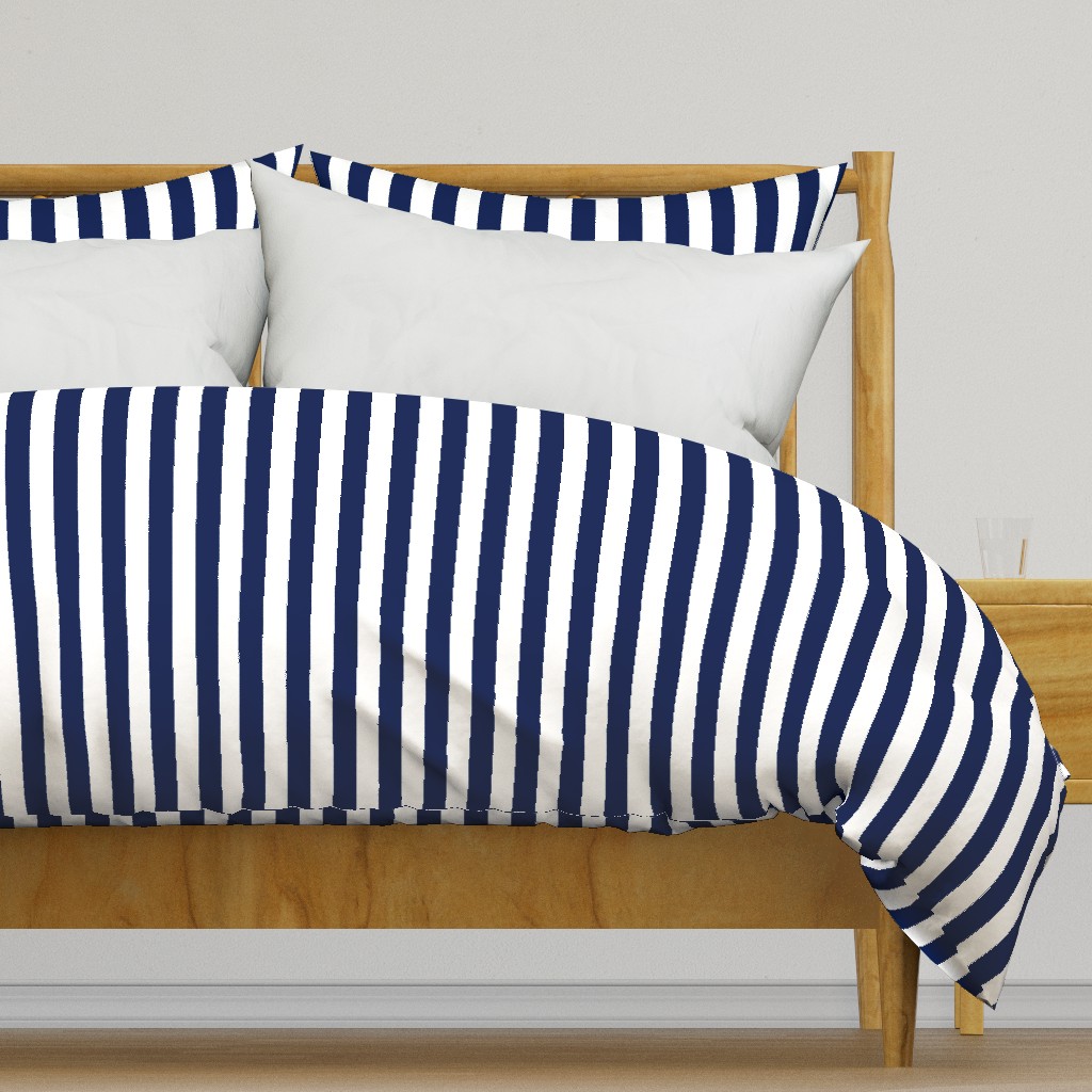 Navy Blue & White Stripe