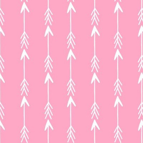 arrow // pink arrows fabric arrow rows stripes fabric baby nursery pink arrow design