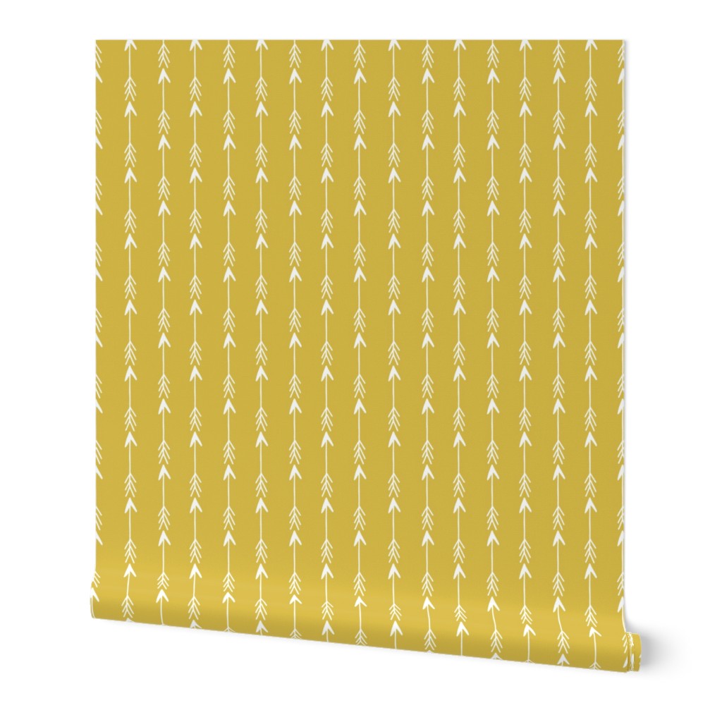 arrow // arrows mustard yellow arrow fabric nursery baby arrows design