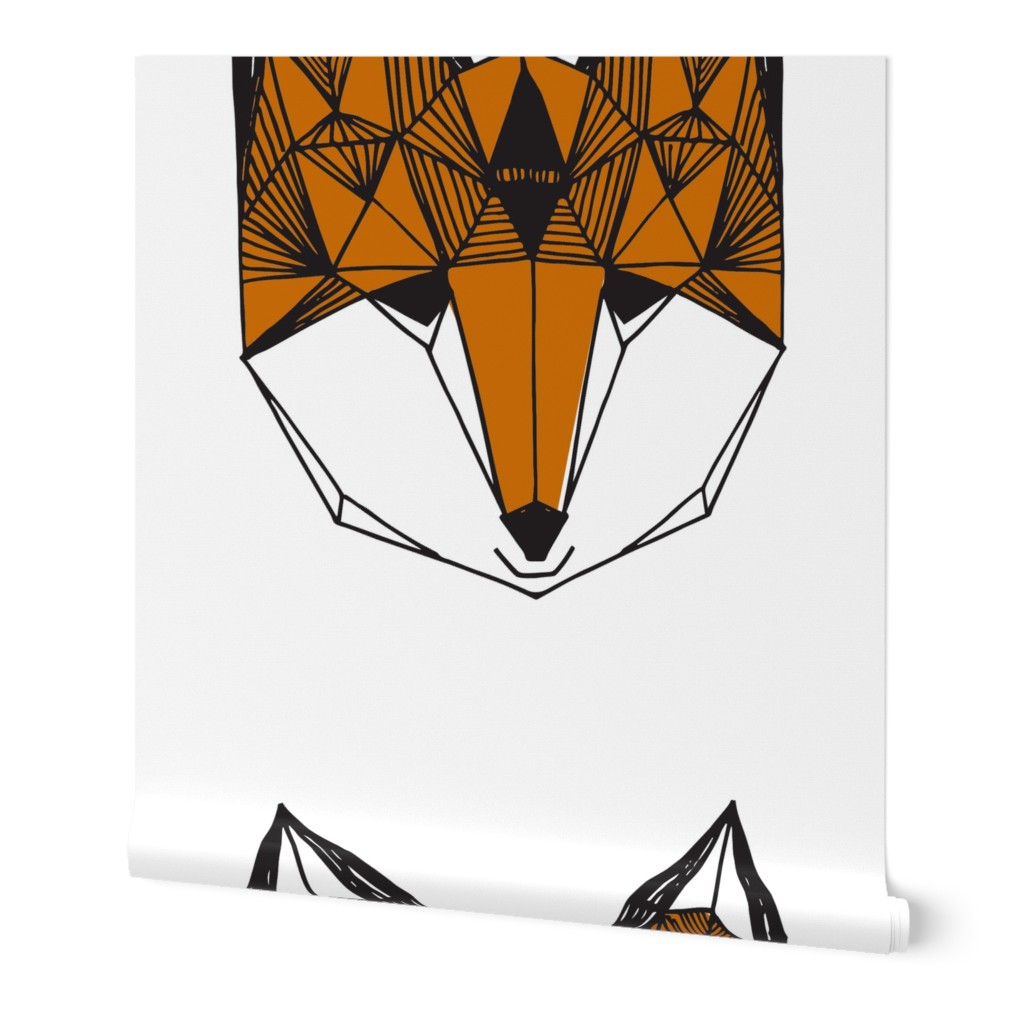 fox // geo fox geometric fox cut and sew plush plushie pillow 