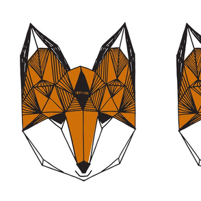 fox // geo fox geometric fox cut and sew plush plushie pillow 