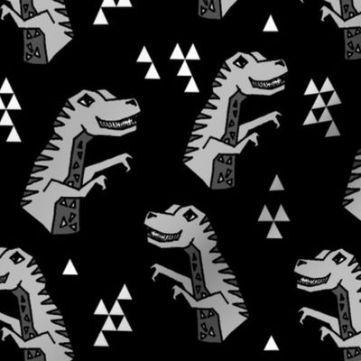 Dinosaurs - Black/Grey/Light Grey by Andrea Lauren