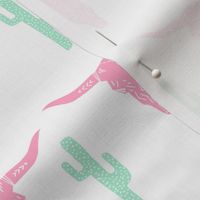 longhorn skull // pink and green nursery baby girl sweet nursery texas skull longhorn 