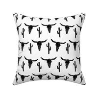 longhorn skull // black and white southwest cactus kids nursery trendy skulls