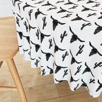 longhorn skull // black and white southwest cactus kids nursery trendy skulls