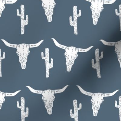 longhorn skull // skull southwest cactus blue kids boys nursery baby