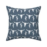 longhorn skull // skull southwest cactus blue kids boys nursery baby