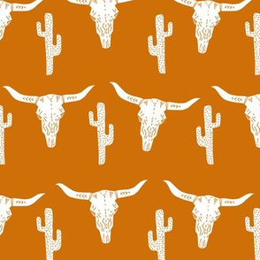 texas // longhorn cactus skull southwest rust orange 