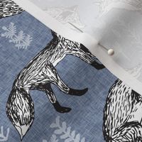 Foxes - Stonewash Blue with Linen look by Andrea Lauren 