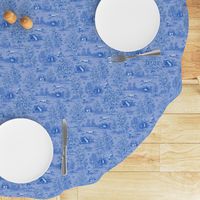 Bright Indigo Blue Reverse Greyhound Toile