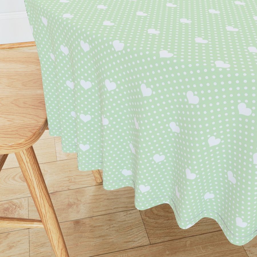 PolkaDot and Heart in Pale Green