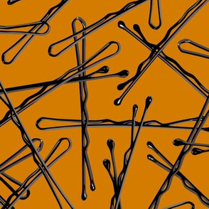 Bobby Pins Scatter on Ochre Orange