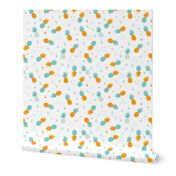 summer pinapples in orange and soft blue gender neutral geometric arrows illustration print