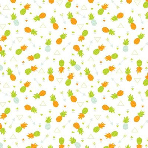 summer pinapples in orange and green gender neutral geometric arrows illustration print