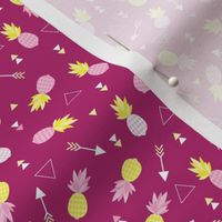 Hot summer pineapple pink trend geometric arrow and indian summer theme for girls
