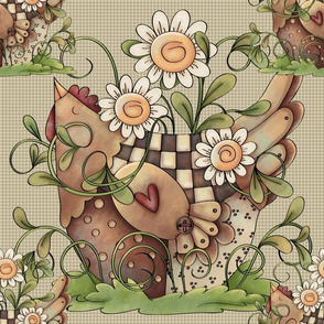 Sweet Daisy Hen Tile