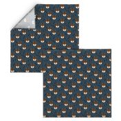 fox // navy and rust geometric fox head foxes woodland boys men navy blue