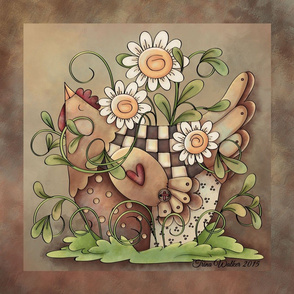 Sweet Daisy Hen Tile