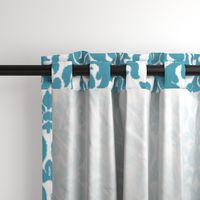 Teal Ikat Damask