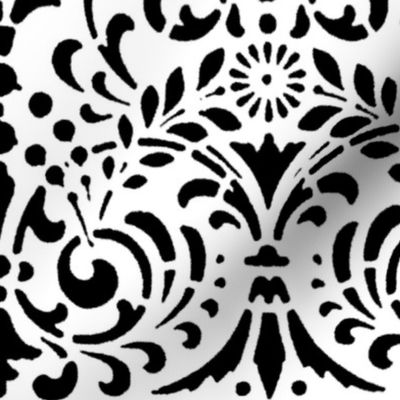 Dower House Damask ~ Black and White