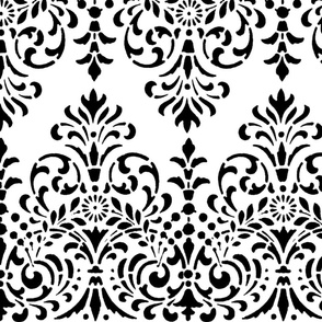 Dower House Damask ~ Black and White