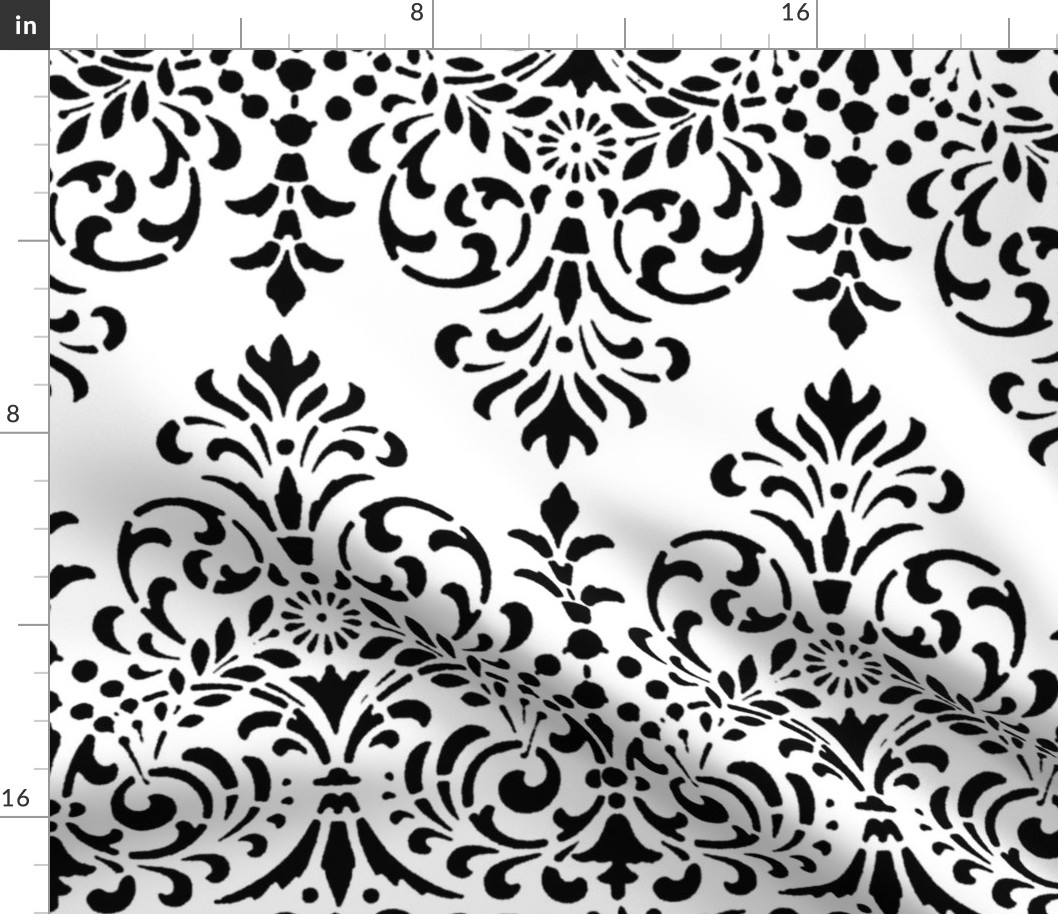 Dower House Damask ~ Black and White