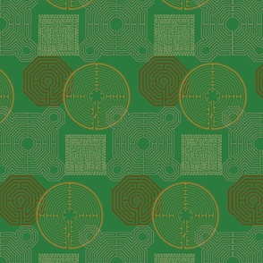 Labyrinths on green