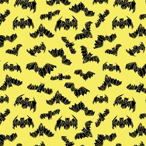 bat // bats geo geometric bright yellow halloween bat non-directional spooky scary bat print