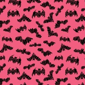 bat // geo geometric bats pink halloween kids girls tiny small bat fabric