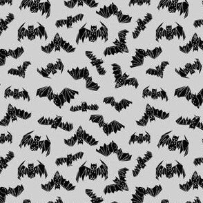 bat // geo geo bats halloween grey tiny small scale non-directional kids nursery print