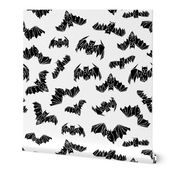 bat // bats geo geometric black and white kids super hero kids nursery scandi bat geo geometric halloween spooky scary fabric by andrea lauren