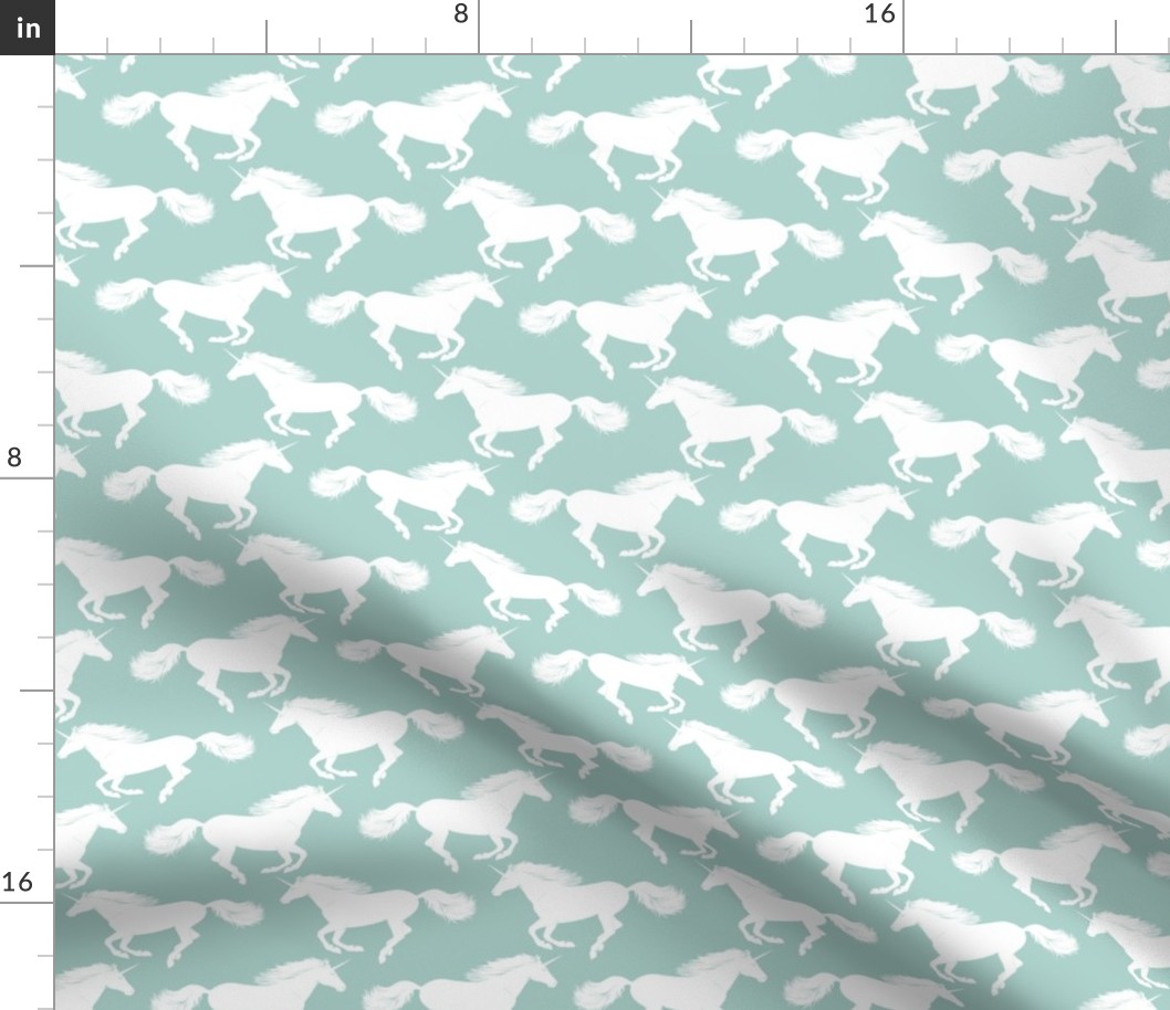 galloping unicorn, perfect green // small