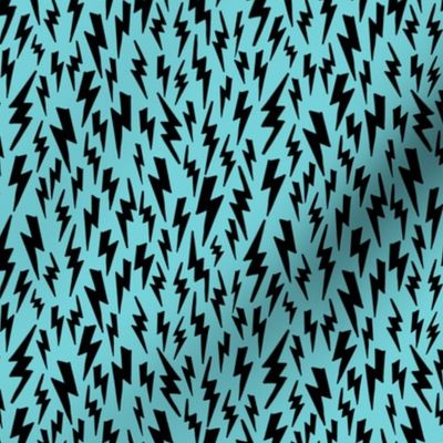 lightning bolt // aqua bolt blue 80s 90s fabric andrea lauren design bolts fabric