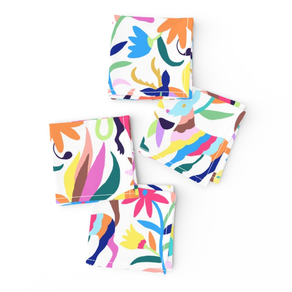  Mexican Otomi Animals - Large Multicolor