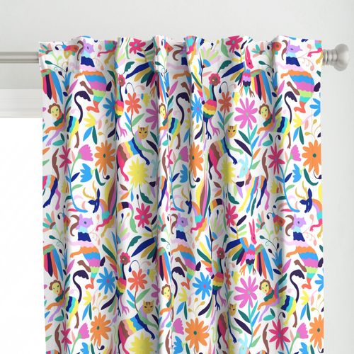 Home Decor Curtain Panel, Otomi Print Shower Curtain