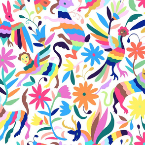  Mexican Otomi Animals - Large Multicolor