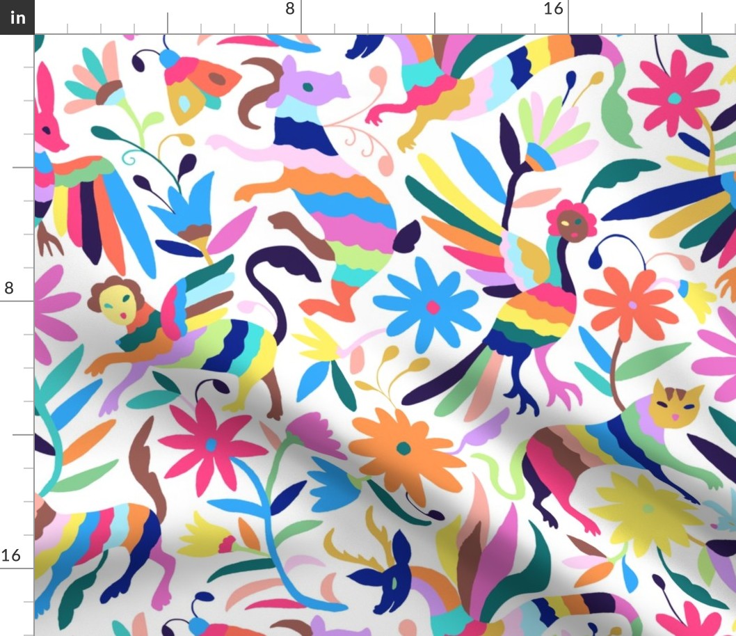  Mexican Otomi Animals - Large Multicolor