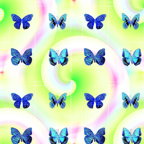 Blue Butterfly Swirl