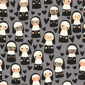 Nuns on gray